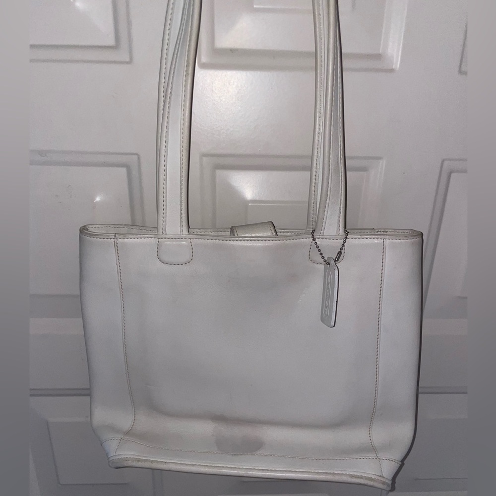 Vintage coach ivory/chalk tote